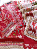 MAUSUMERRY Printed Cotton 3 Piece Suit - Red